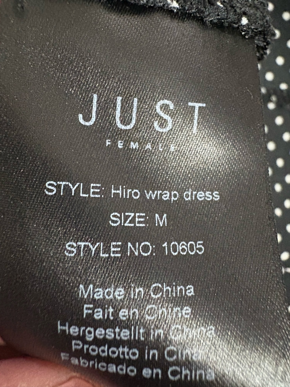 Just Female Hiro Black Polka Dot Ruffle Wrap Dress NWOT SIZE MEDIUM - Picture 9 of 11